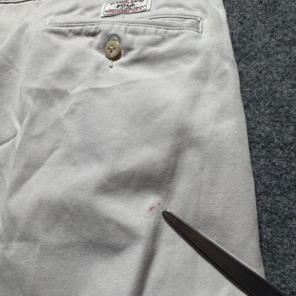 Polo Ralph Lauren Andrew Pant 40x29 Khaki Pleated Mens Classic Chino ( Fits 36 )